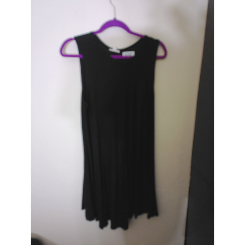 Silence + Noise Swing Dress Womens L Black Sleeveless Mini Minimalist Trapeze